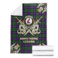 Armstrong Modern Tartan Gold Courage Symbol Blanket