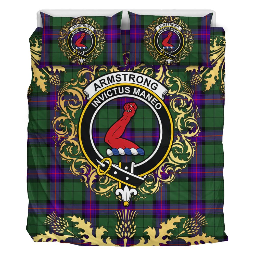 Armstrong Modern Tartan Crest Bedding Set - Golden Thistle Style