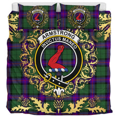 Armstrong Modern Tartan Crest Bedding Set - Golden Thistle Style