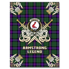 Armstrong Modern Tartan Gold Courage Symbol Blanket