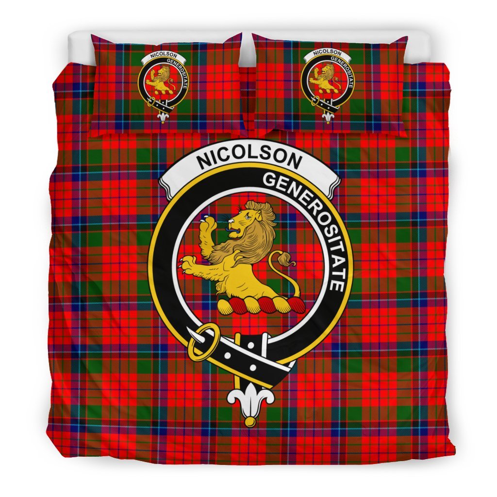 Nicolson Family Tartan Crest Bedding Set