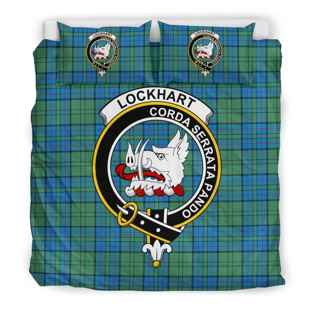Lockhart Family Tartan Crest Bedding Set