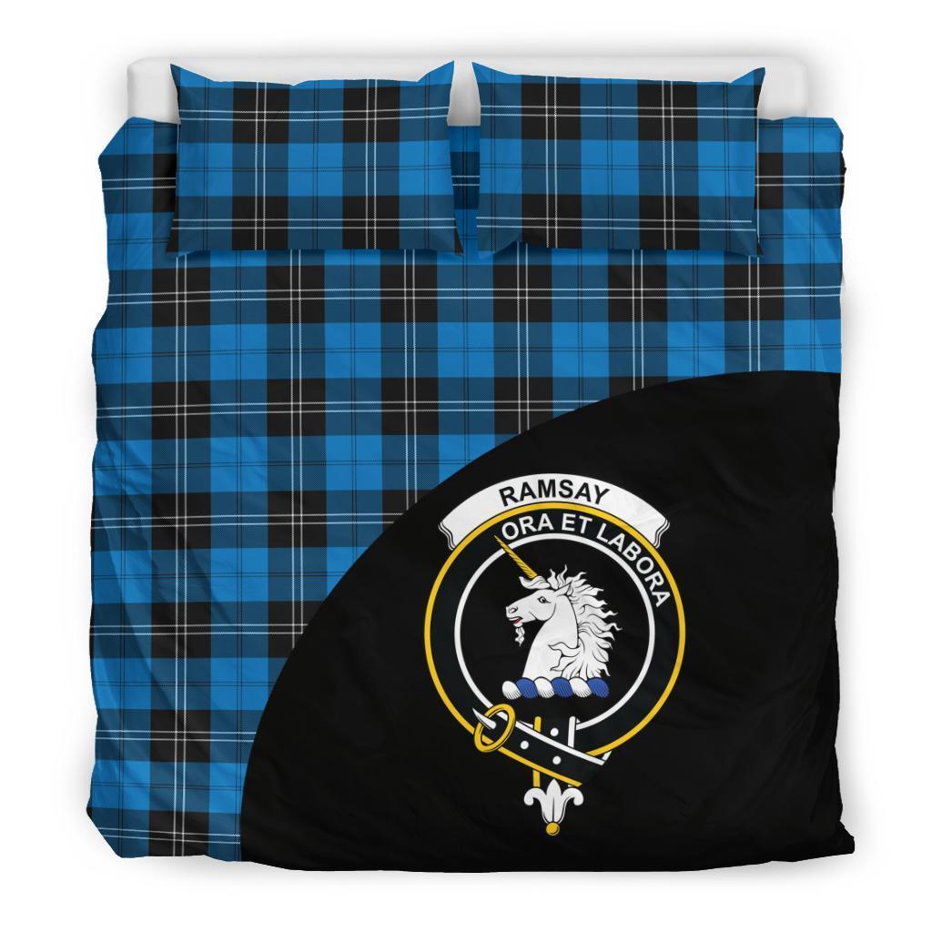 Ramsay Blue Ancient Family Tartan Crest Wave Style Bedding Set