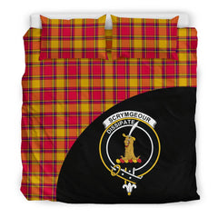 Scrymgeour Family Tartan Crest Wave Style Bedding Set