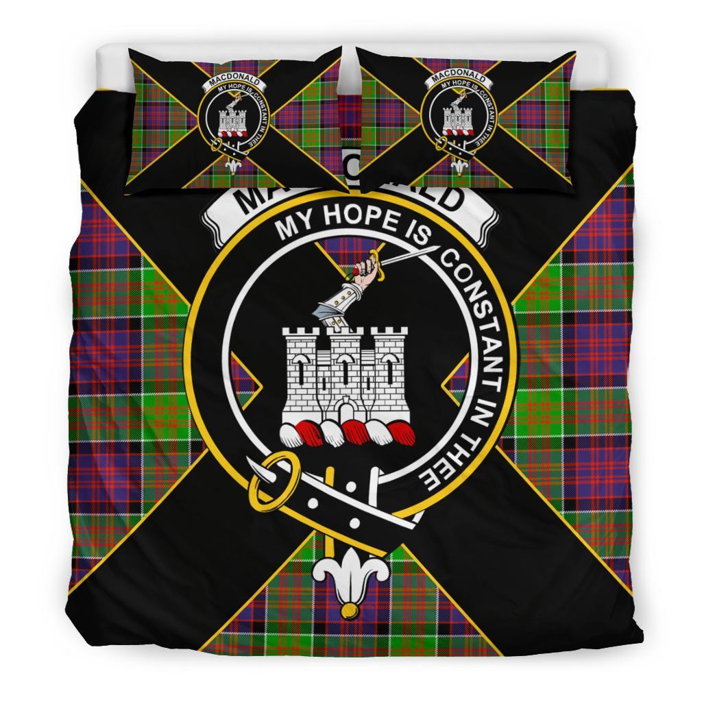 MacDonald (Clan Ranald) Tartan Crest Bedding Set - Luxury Style