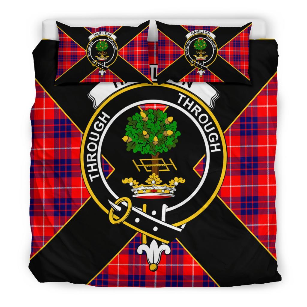 Hamilton Tartan Crest Bedding Set - Luxury Style