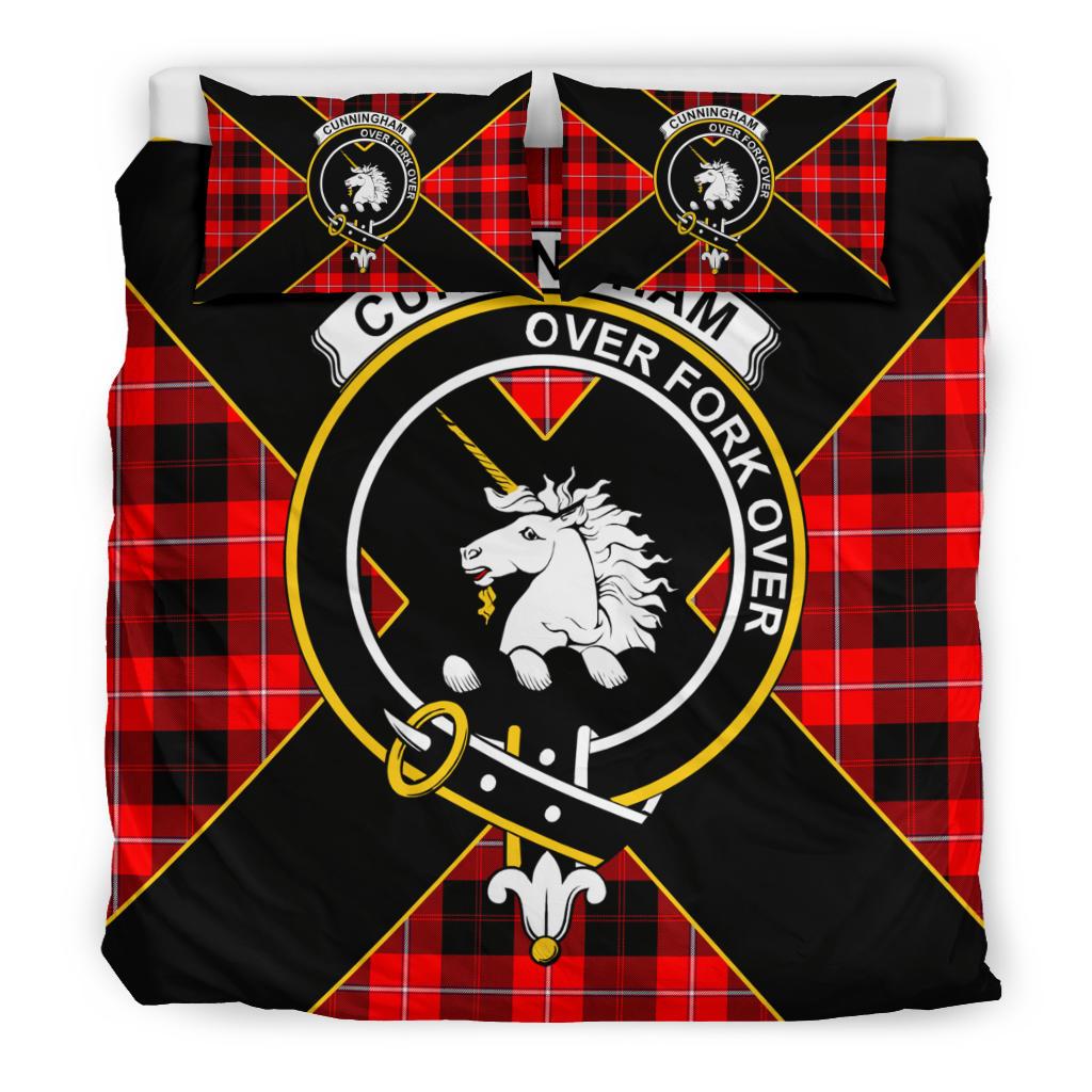 Cunningham Tartan Crest Luxuxy Style Bedding Set