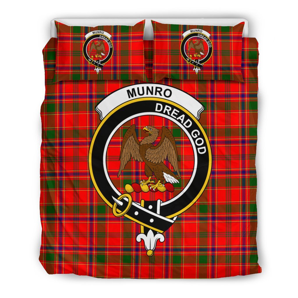Munro Family Tartan Crest Bedding Set