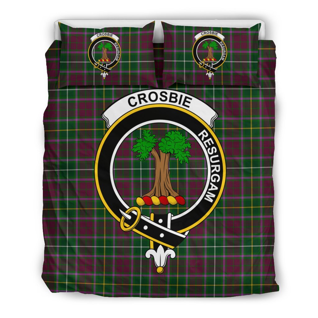 Crosbie (Or Crosby) Family Tartan Crest Bedding Set