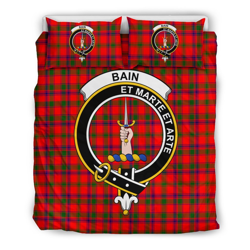 Bain Family Tartan Crest Bedding Set