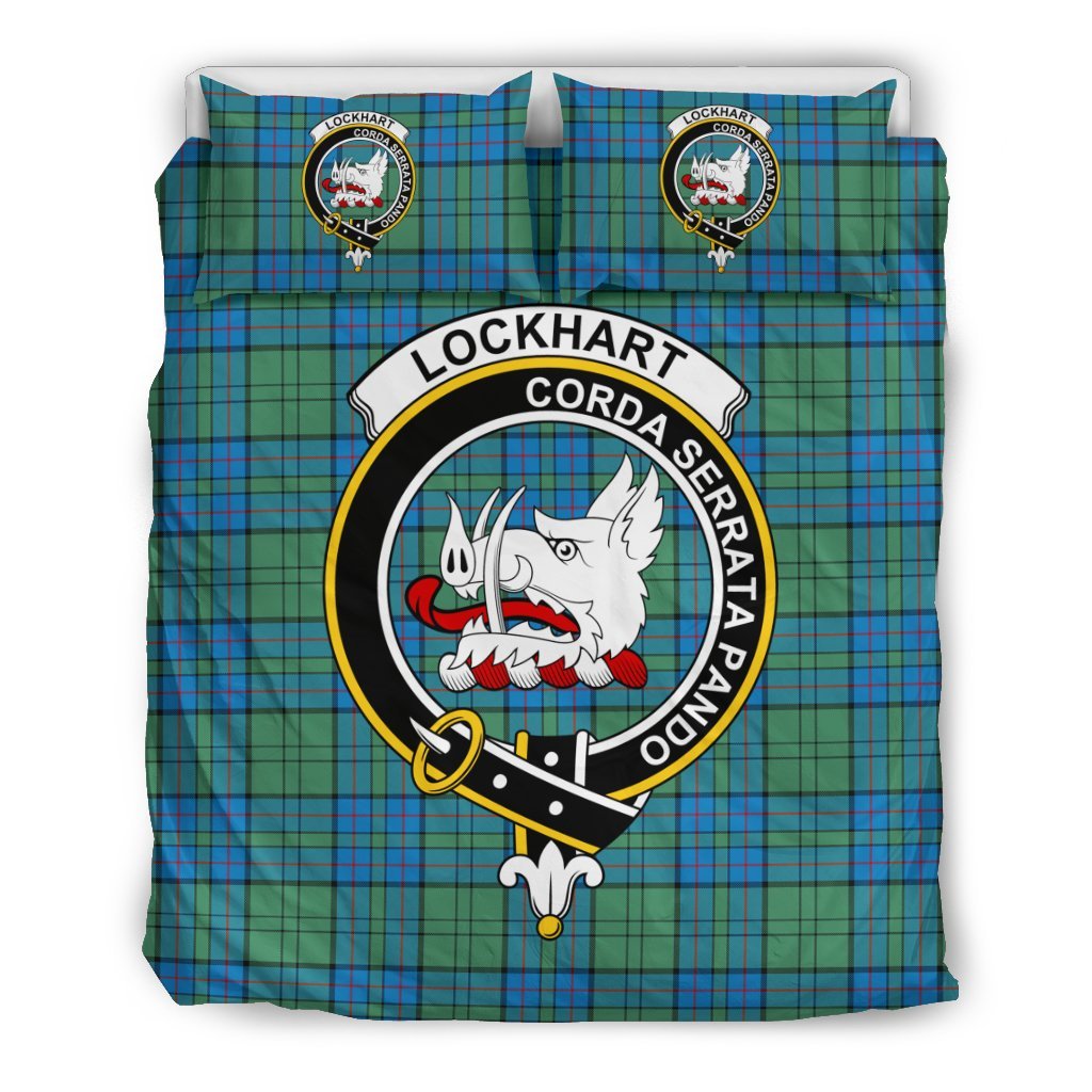 Lockhart Family Tartan Crest Bedding Set