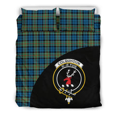 Colquhoun Ancient Family Tartan Crest Wave Style Bedding Set