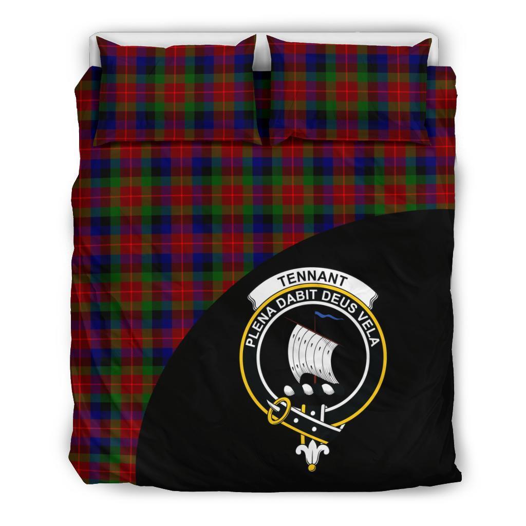 Tennant Family Tartan Crest Wave Style Bedding Set