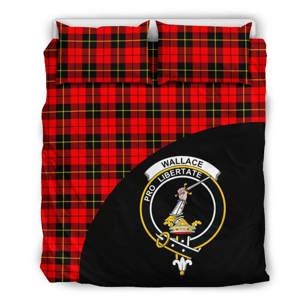 Wallace Hunting - Red Tartan Crest Wave Bedding Set