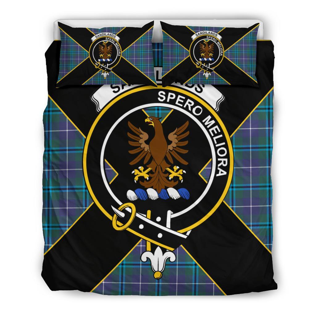 Sandilands Tartan Crest Bedding Set - Luxury Style