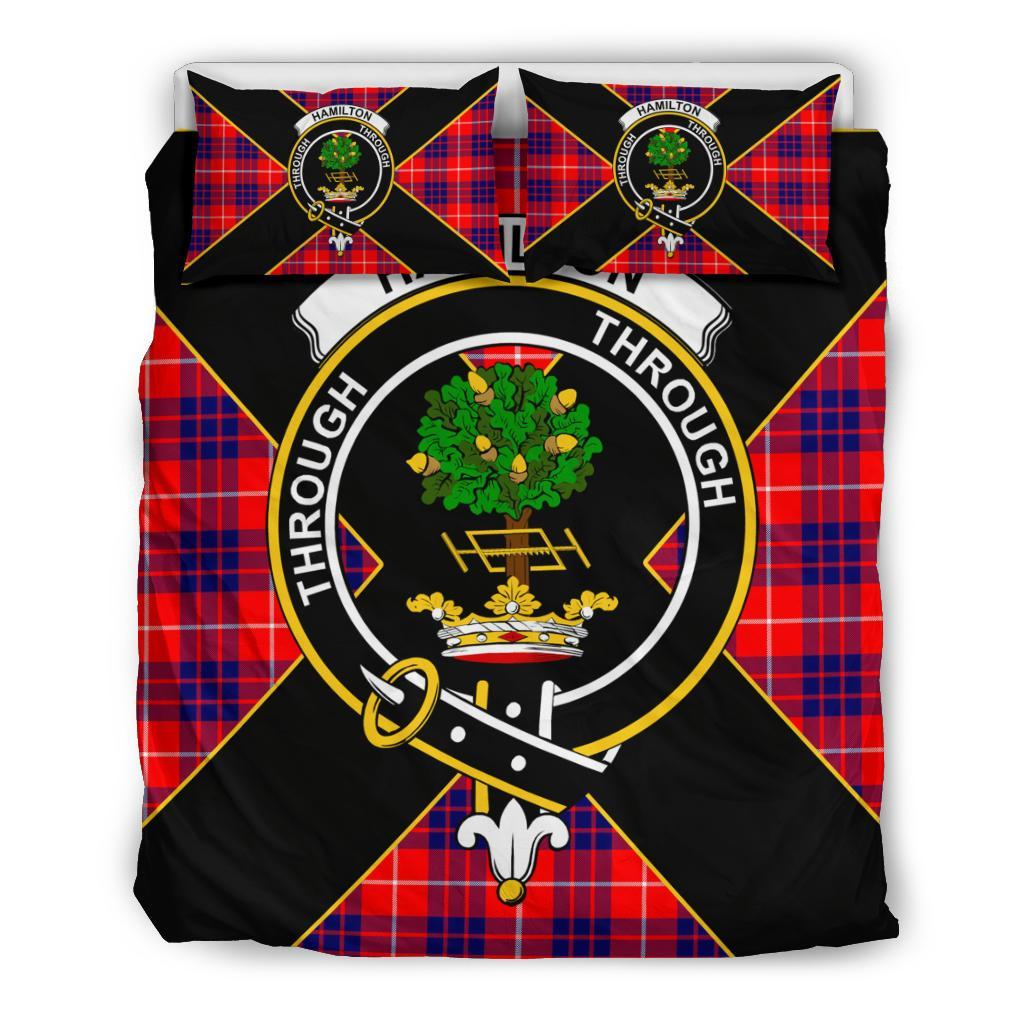 Hamilton Tartan Crest Bedding Set - Luxury Style