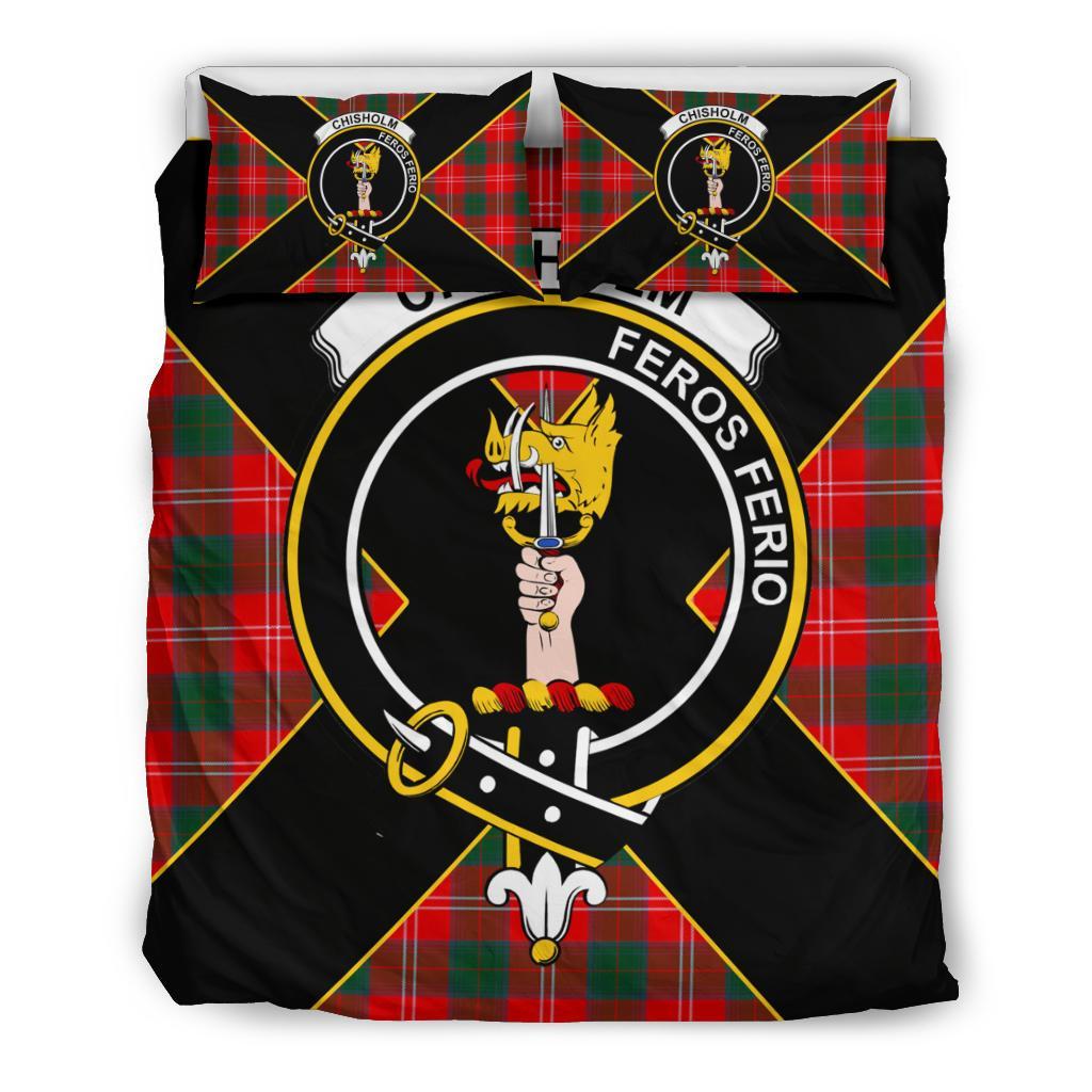 Chisholm Tartan Crest Bedding Set - Luxury Style