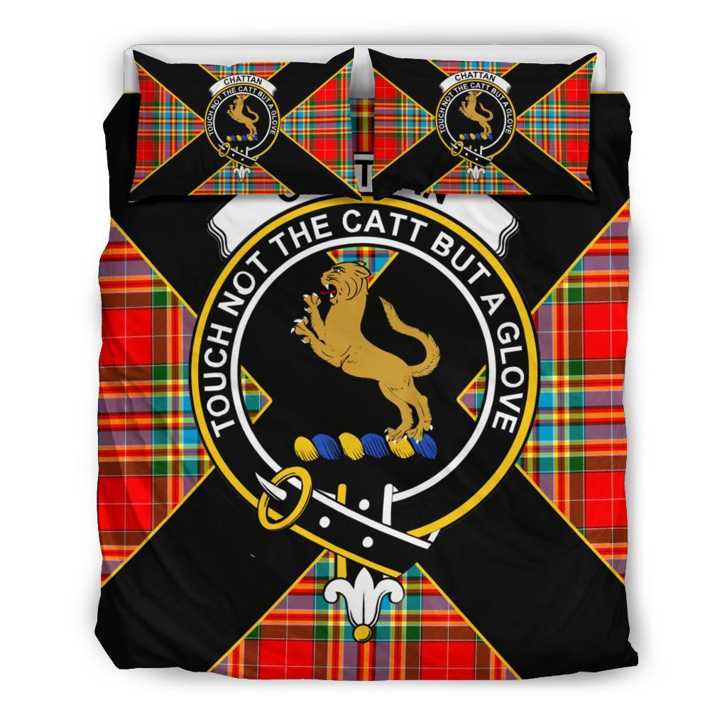 Chattan Tartan Crest Bedding Set - Luxury Style