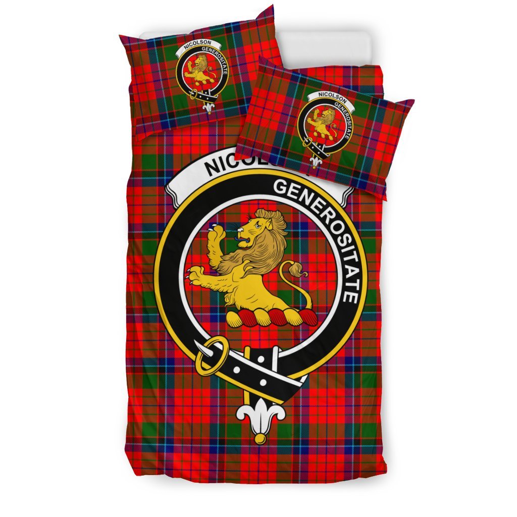 Nicolson Family Tartan Crest Bedding Set