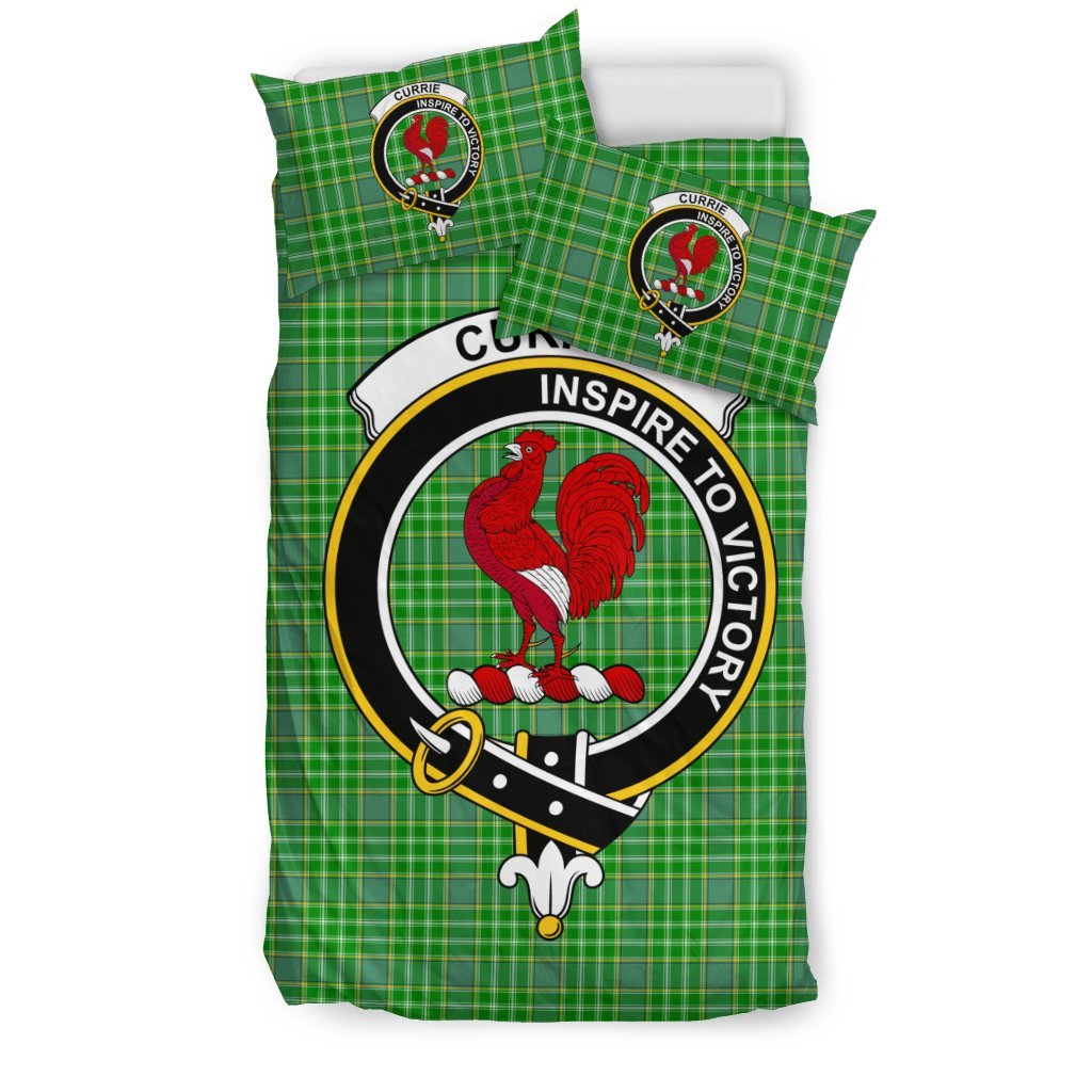 Currie Or Curry Family Tartan Crest Bedding Set