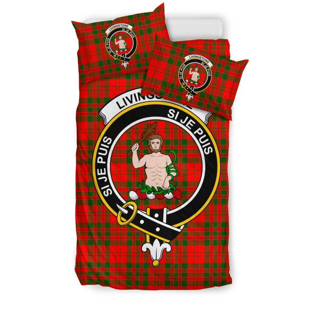 Livingstone Family Tartan Crest Bedding Set