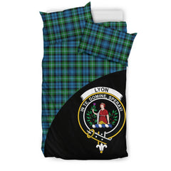 Lyon Family Tartan Crest Wave Style Bedding Set