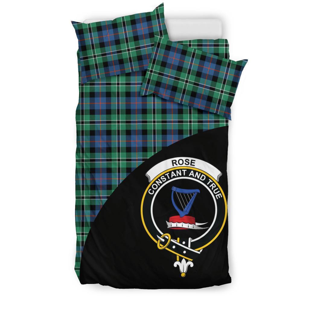 Rose Hunting Ancient Family Tartan Crest Wave Style Bedding Set