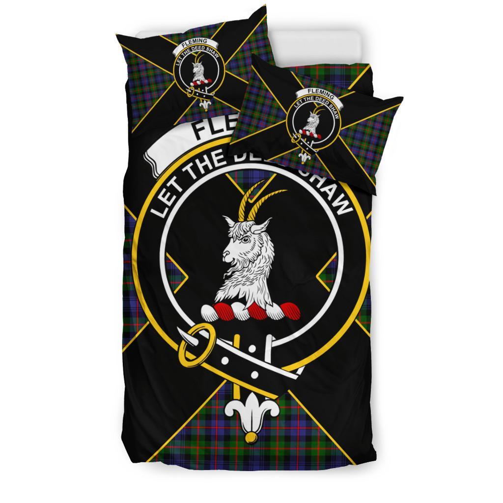 Fleming Tartan Crest Bedding Set - Luxury Style