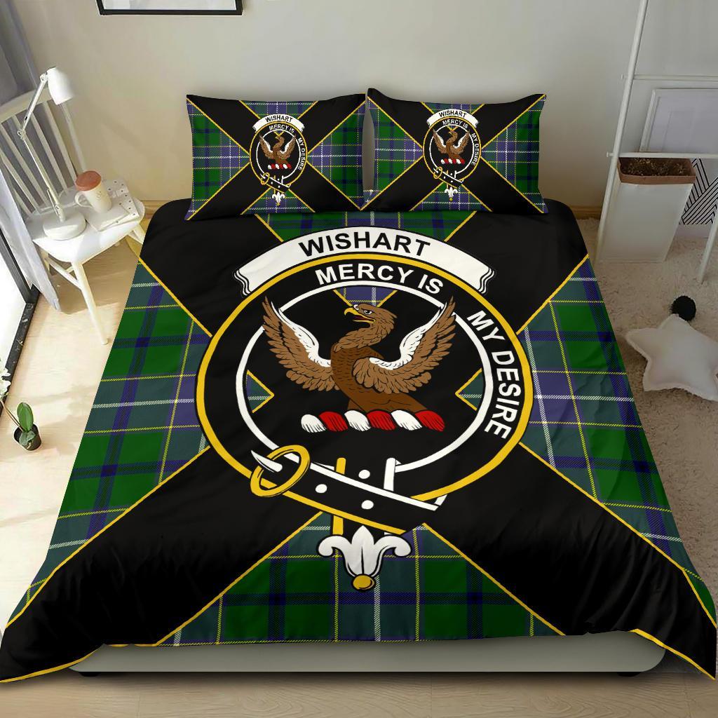 Wishart Tartan Crest Bedding Set - Luxury Style