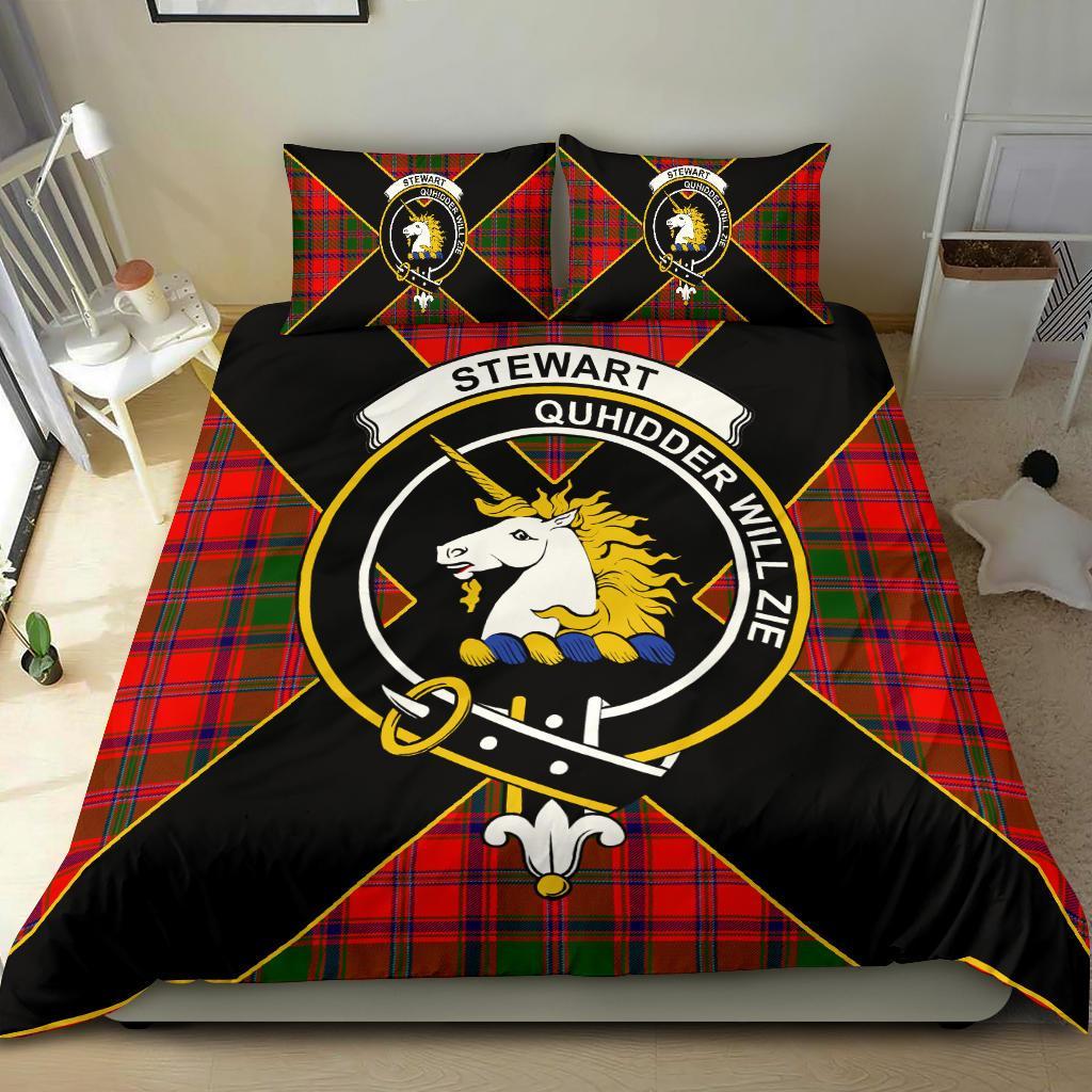 Stewart (of Appin) Tartan Crest Bedding Set - Luxury Style