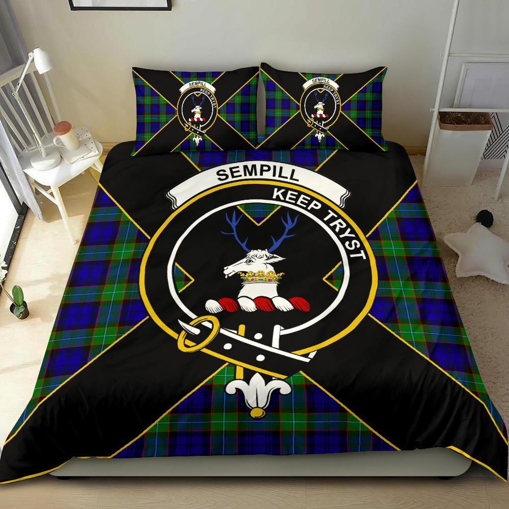 Sempill Tartan Crest Bedding Set - Luxury Style