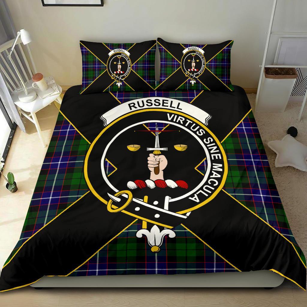 Russell Tartan Crest Bedding Set - Luxury Style