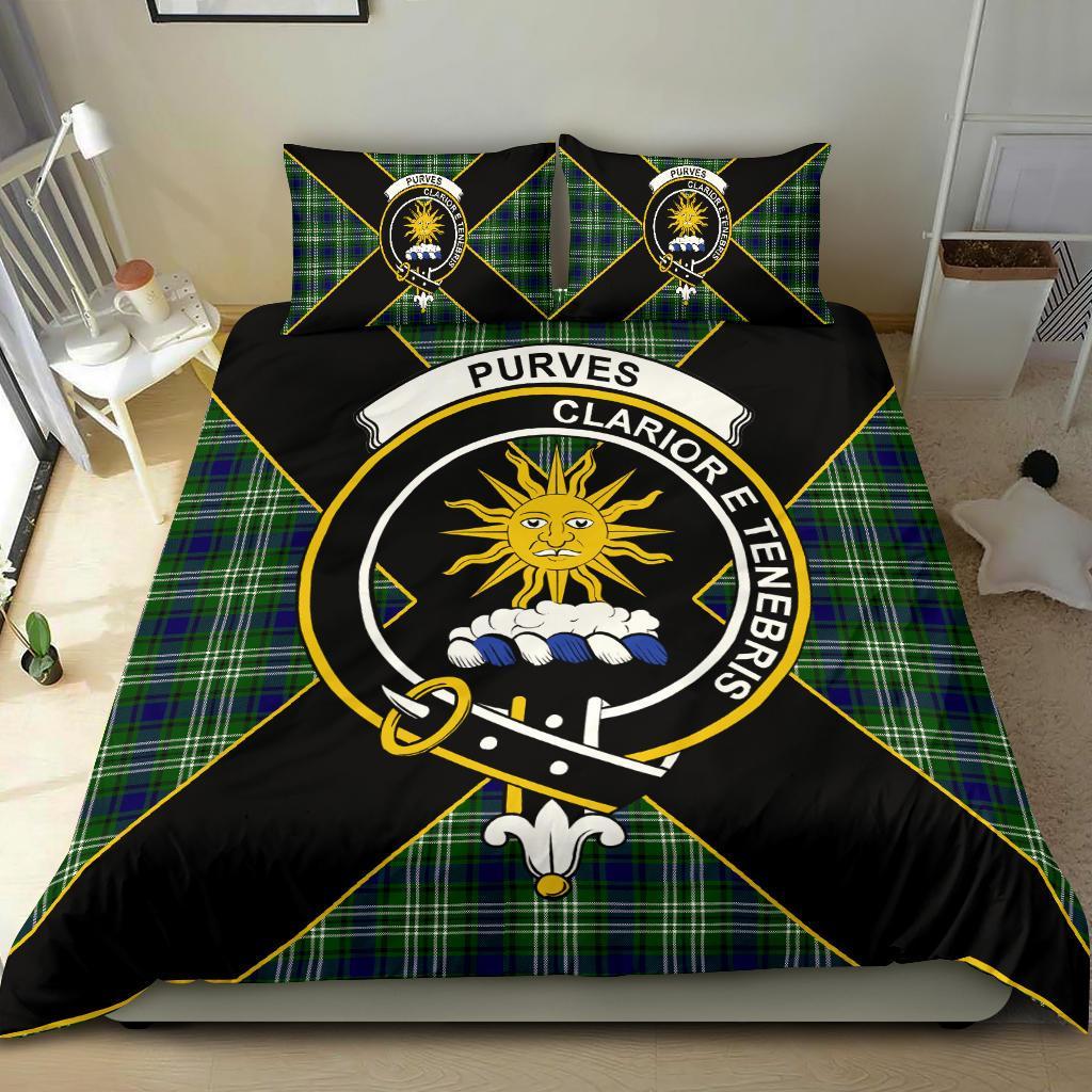 Purves Tartan Crest Bedding Set - Luxury Style