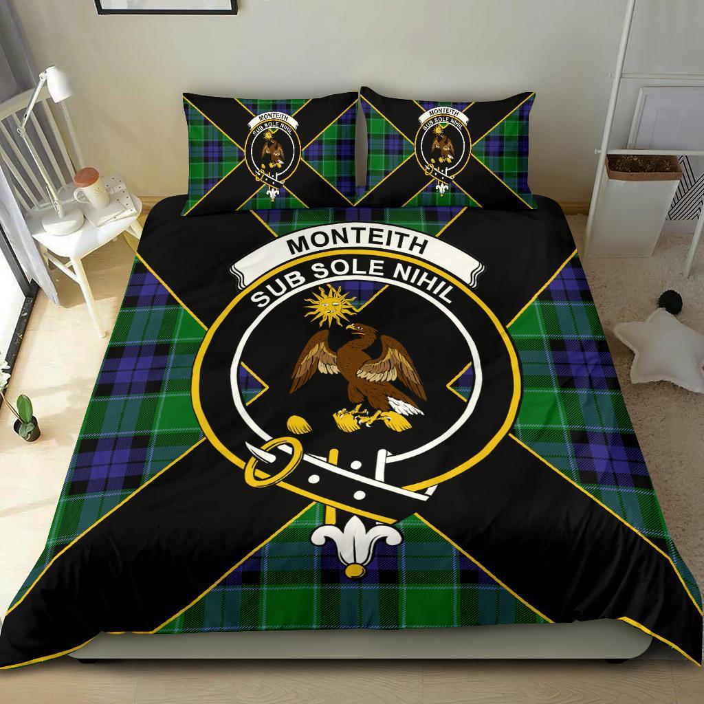 Monteith Tartan Crest Bedding Set - Luxury Style