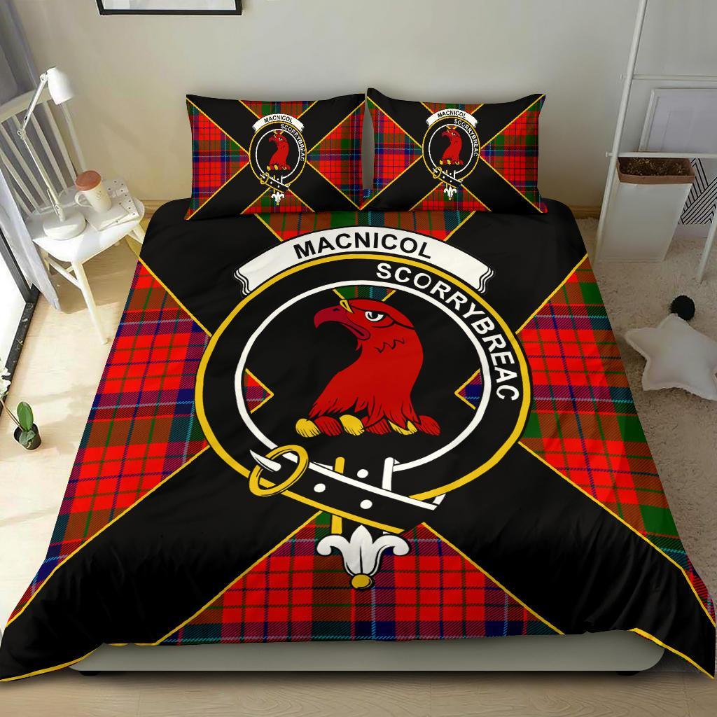 MacNicol (of Scorrybreac) Tartan Crest Bedding Set - Luxury Style