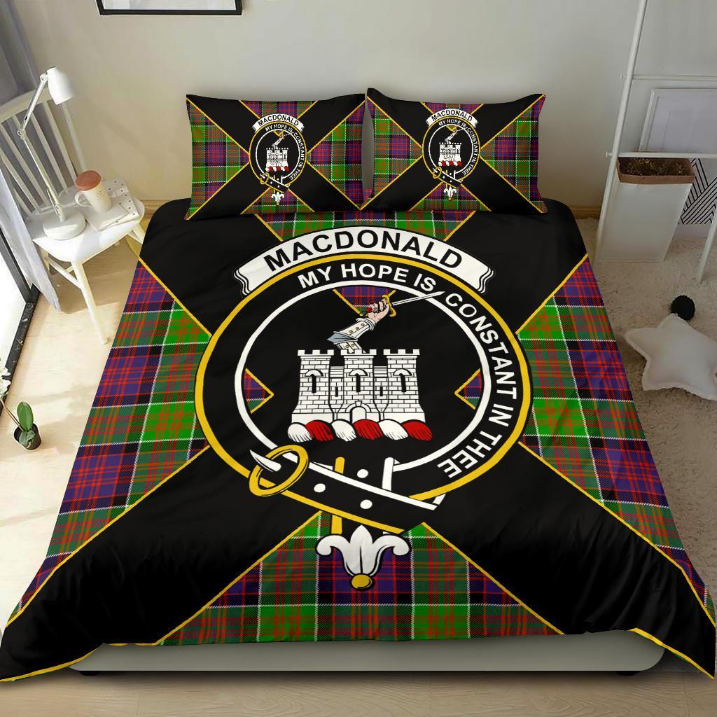 MacDonald (Clan Ranald) Tartan Crest Bedding Set - Luxury Style