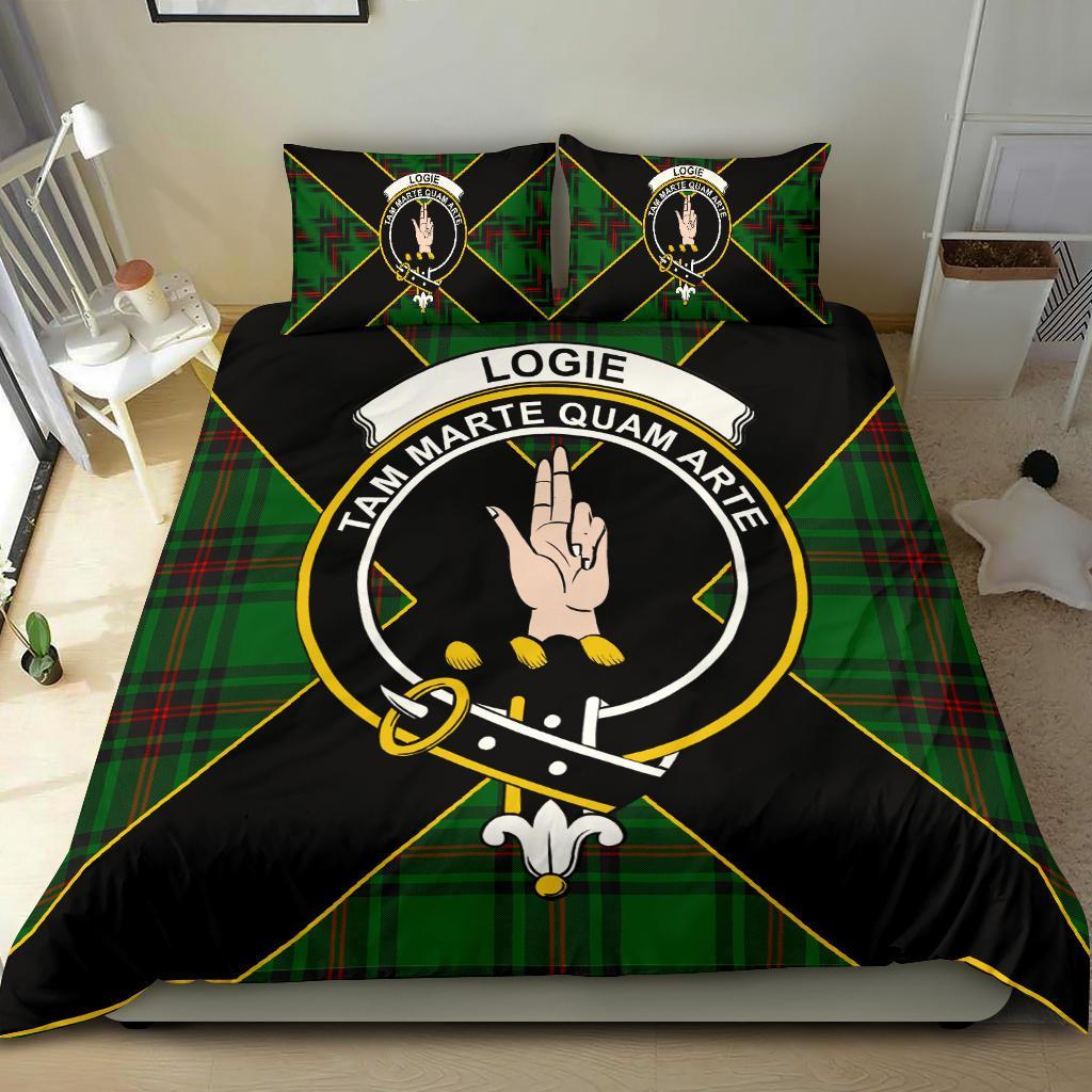 Logie Tartan Crest Bedding Set - Luxury Style