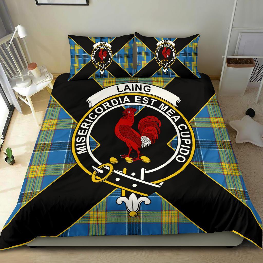 Laing Tartan Crest Bedding Set - Luxury Style