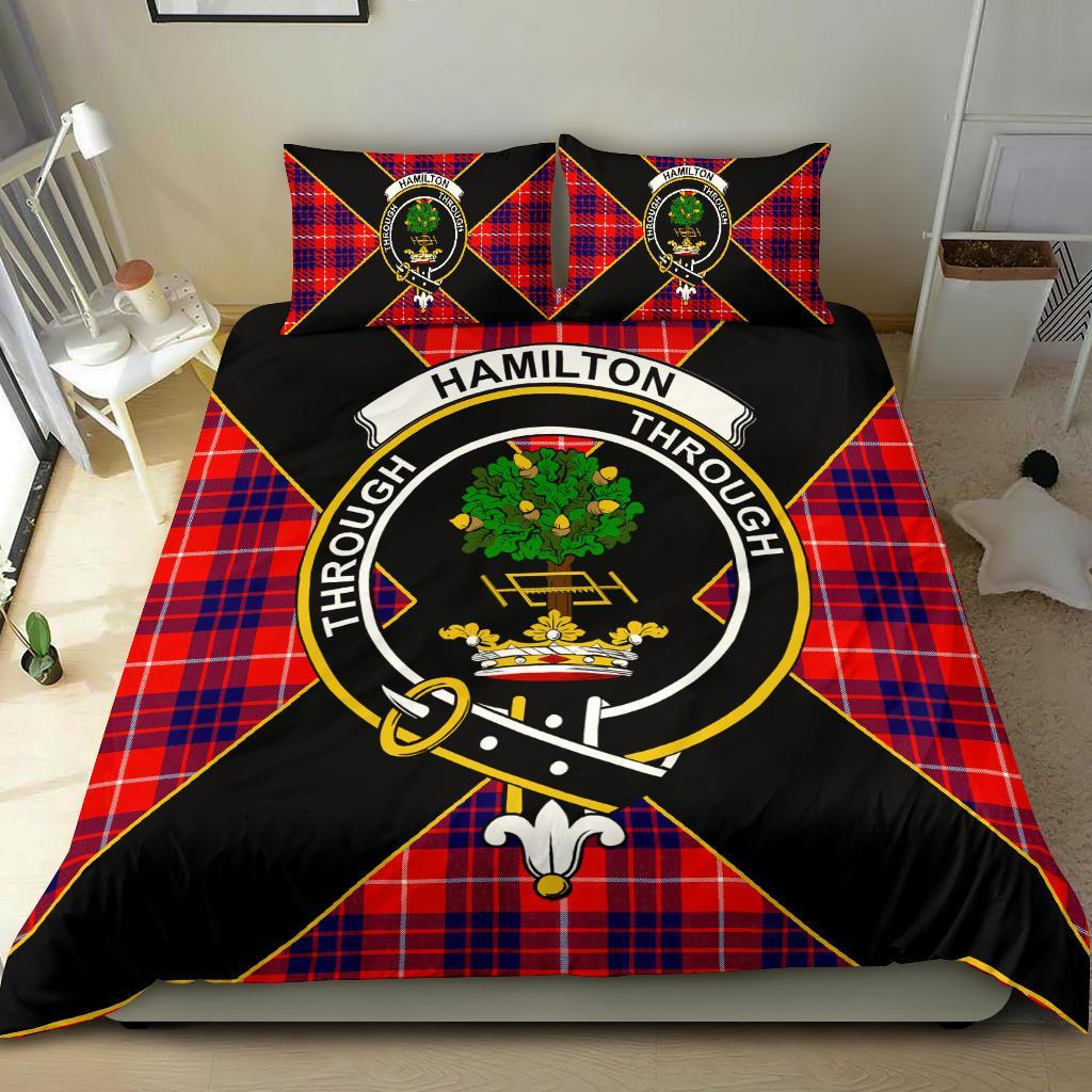 Hamilton Tartan Crest Bedding Set - Luxury Style
