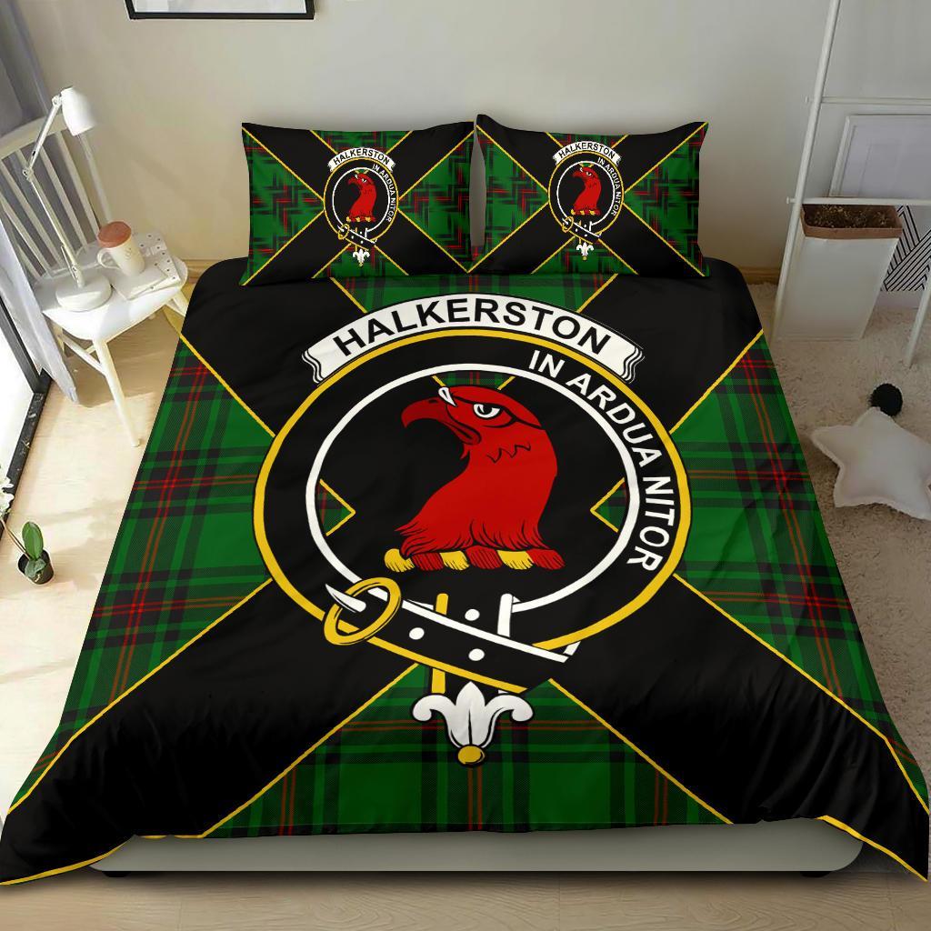 Halkerston Tartan Crest Bedding Set - Luxury Style