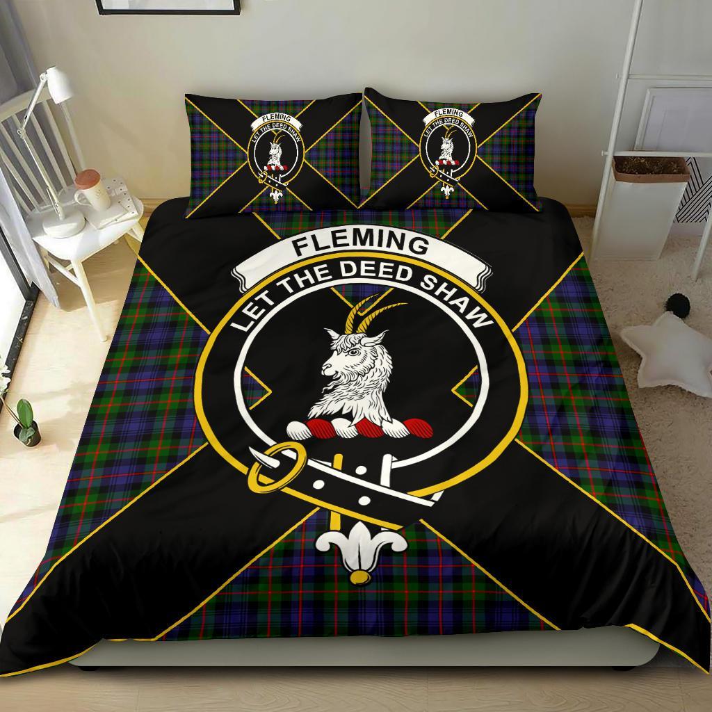 Fleming Tartan Crest Bedding Set - Luxury Style