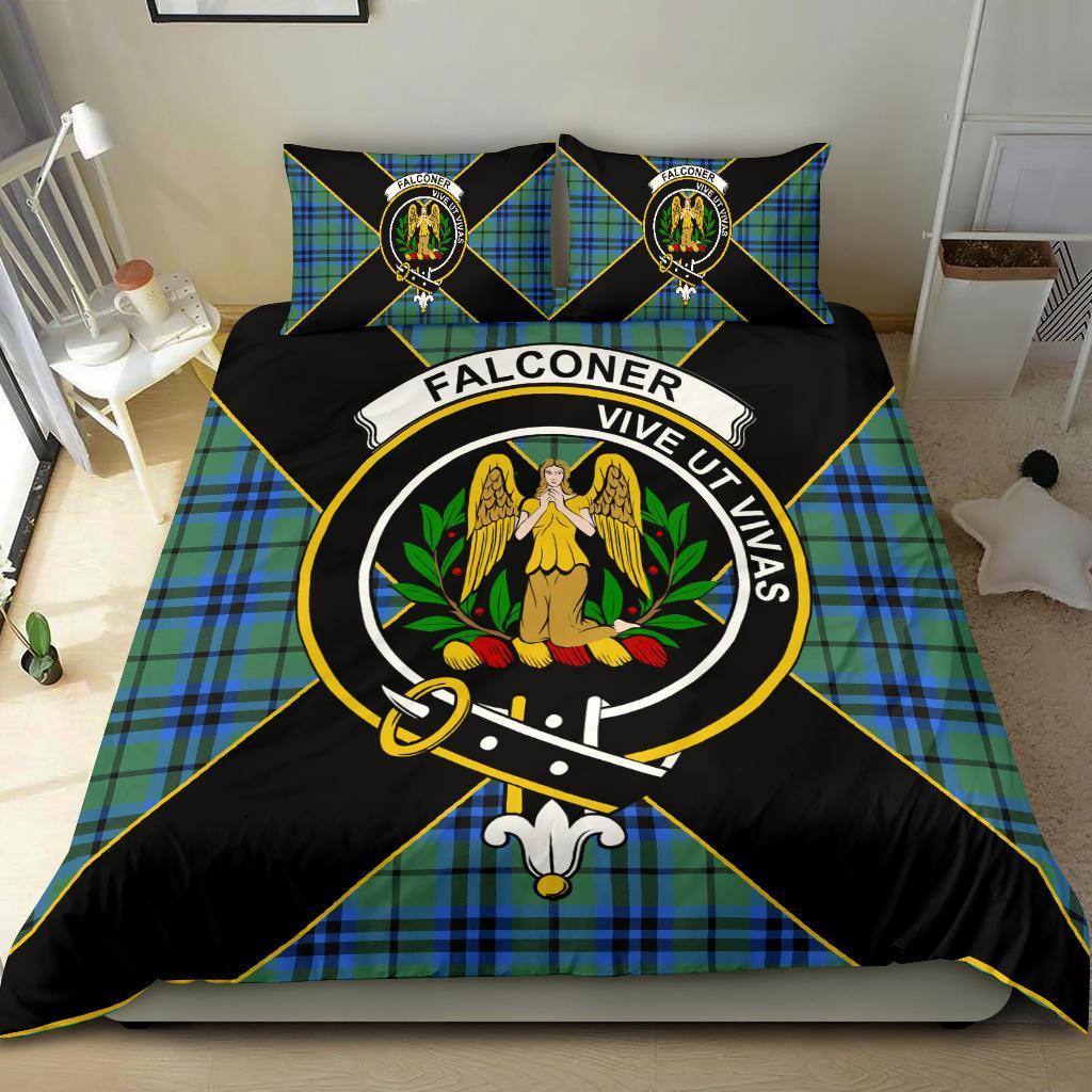 Falconer Tartan Crest Bedding Set - Luxury Style