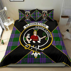 Elphinstone Tartan Crest Bedding Set - Luxury Style