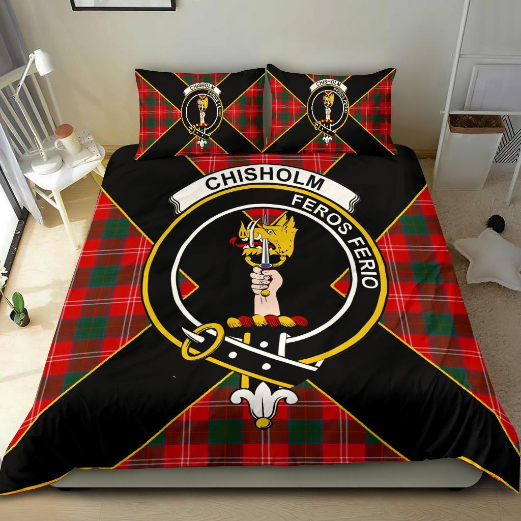 Chisholm Tartan Crest Bedding Set - Luxury Style