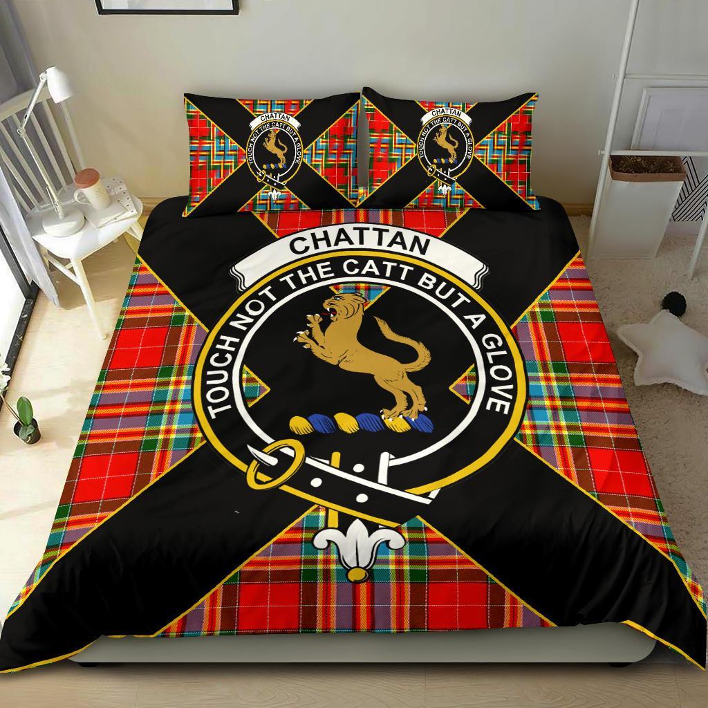 Chattan Tartan Crest Bedding Set - Luxury Style