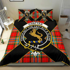 Chattan Tartan Crest Bedding Set - Luxury Style