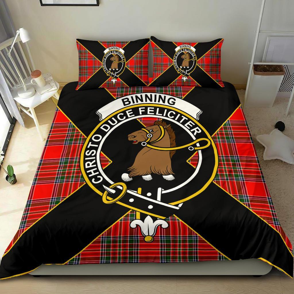 Binning of Wallifoord Tartan Crest Bedding Set - Luxury Style