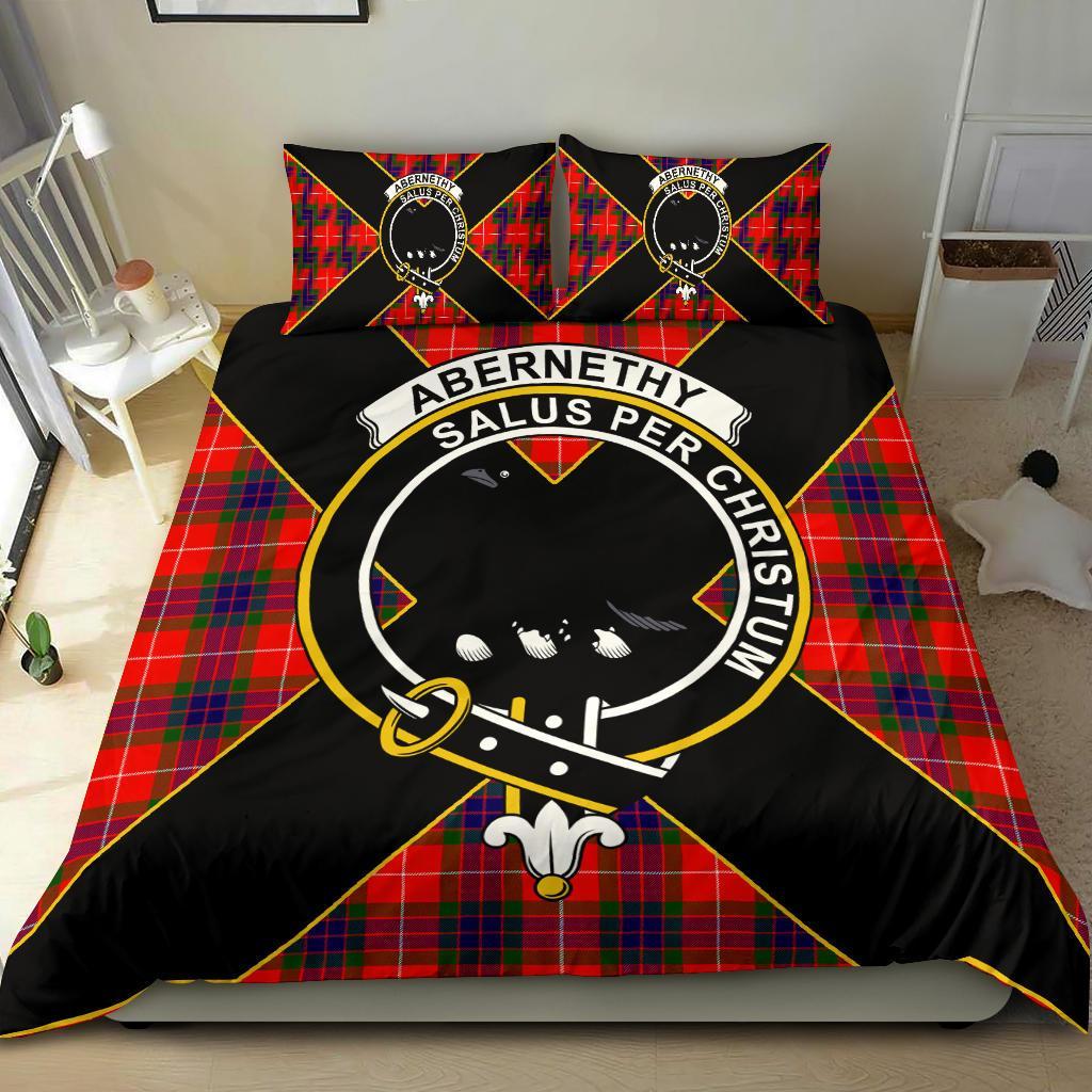 Abernethy Tartan Crest Bedding Set - Luxury Style