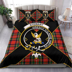 Stewart (High Stewards) Tartan Crest Bedding Set - Luxury Style
