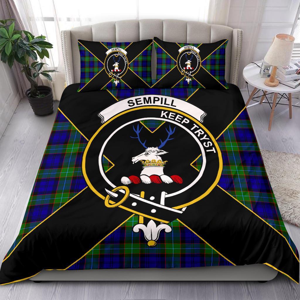 Sempill Tartan Crest Bedding Set - Luxury Style